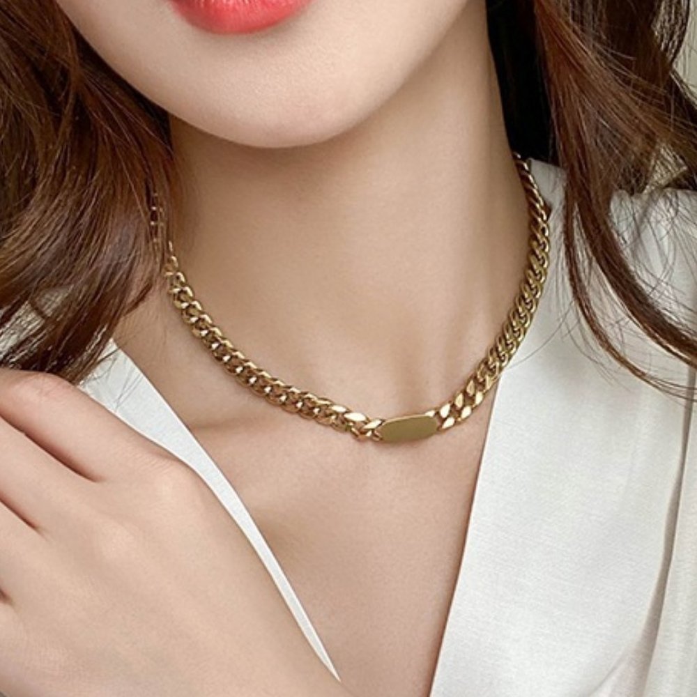 NEW 18K Gold Plated Chunky Chain Necklace